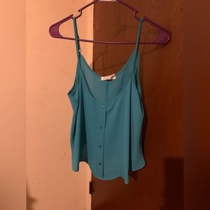 blue buttoned cami tank